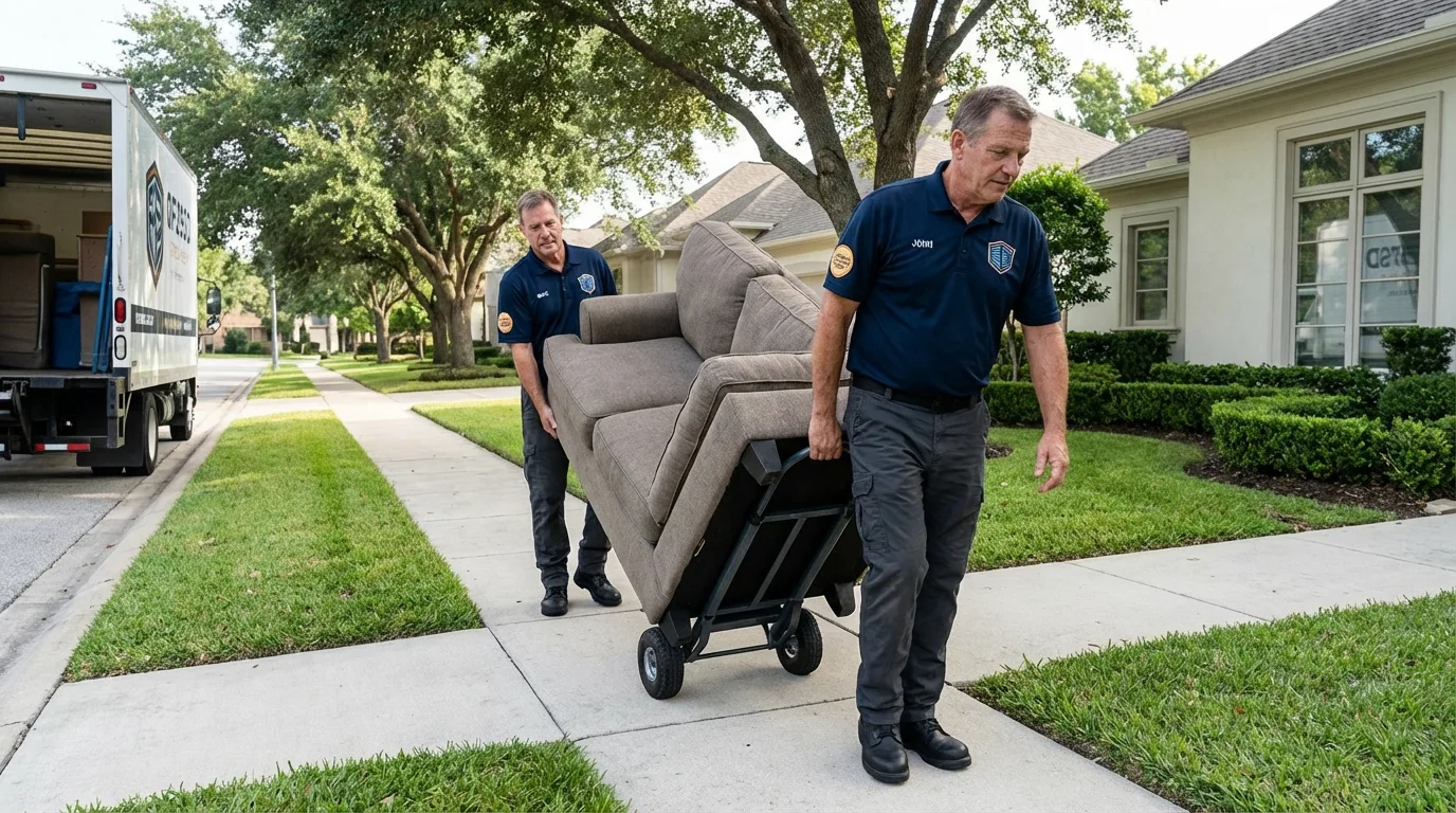 Local residential moving crew loading furniture in Goose Creek, SC